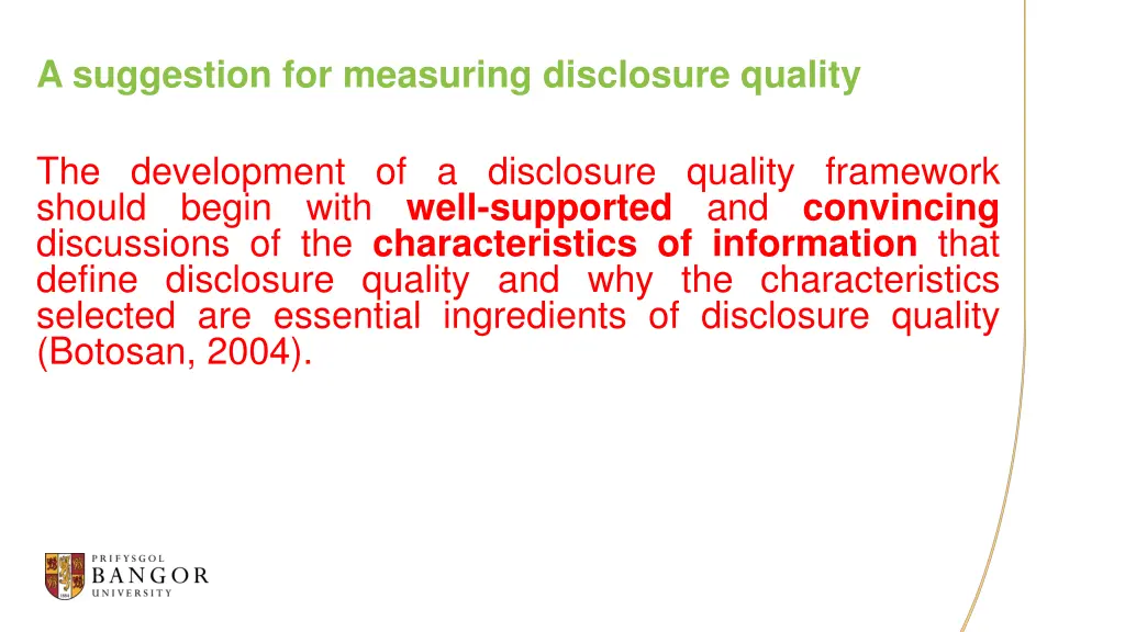 a suggestion for measuring disclosure quality