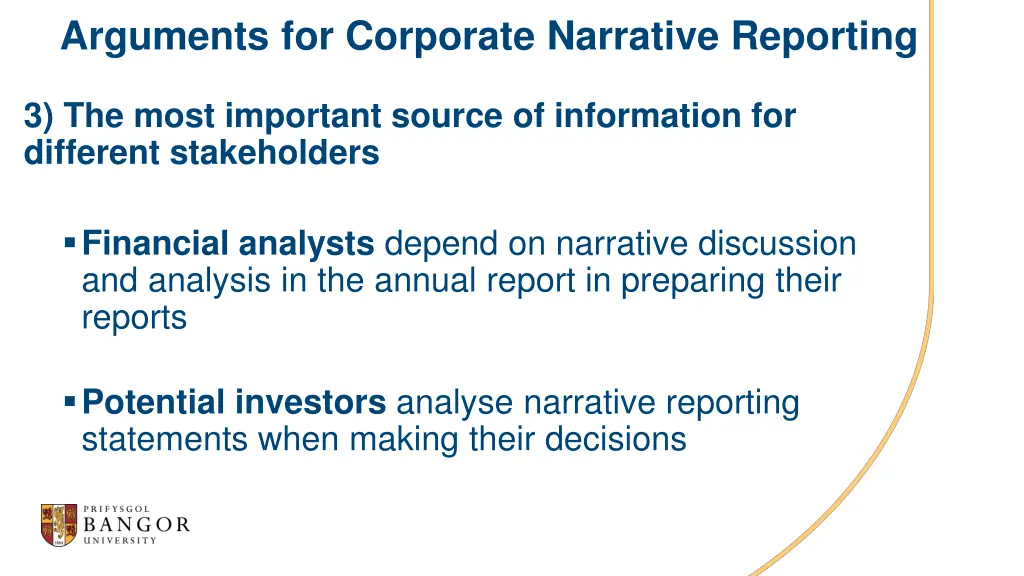 arguments for corporate narrative reporting 2
