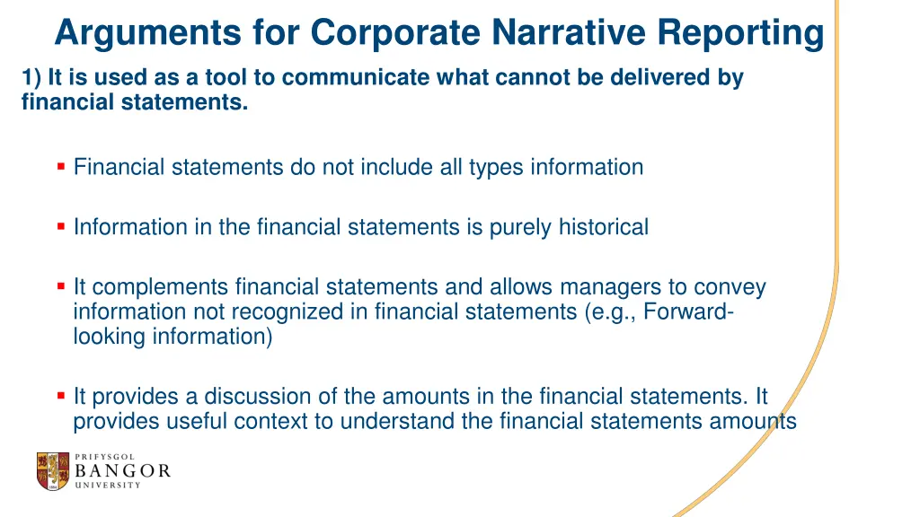 arguments for corporate narrative reporting