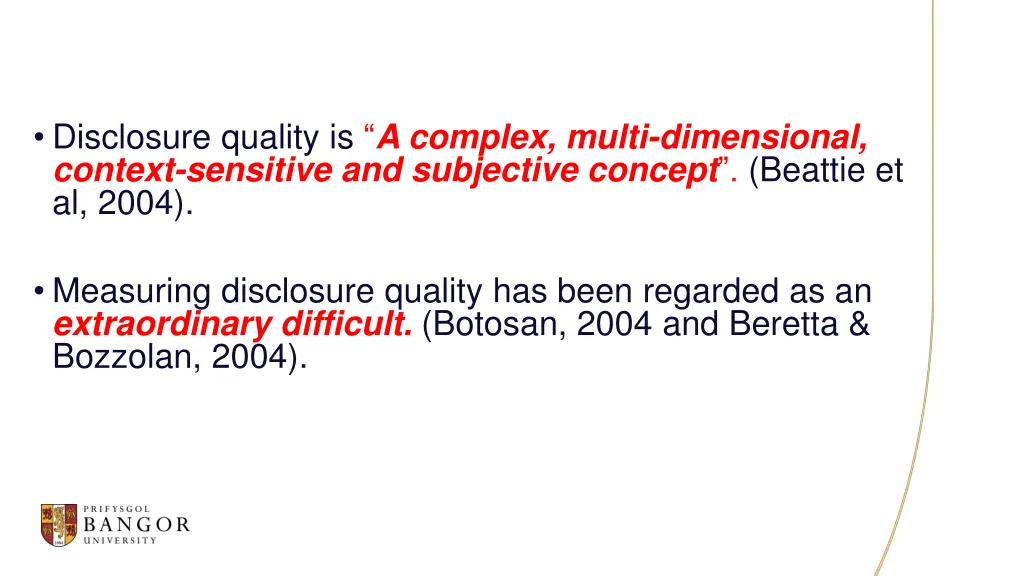 disclosure quality is a complex multi dimensional