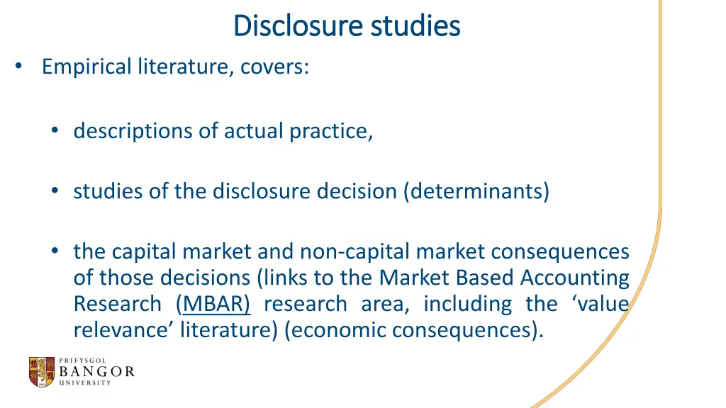 disclosure studies disclosure studies