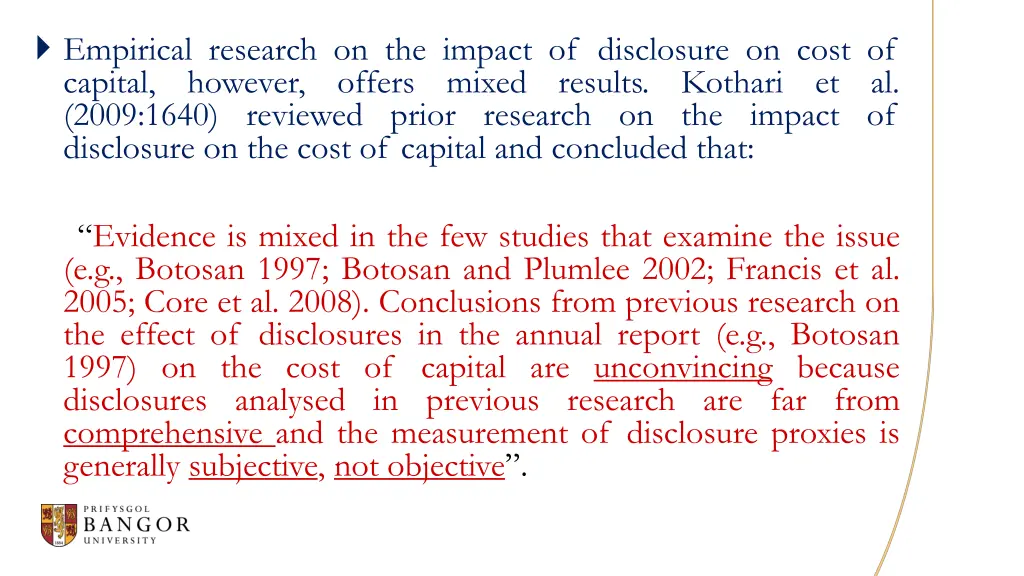 empirical research on the impact of disclosure