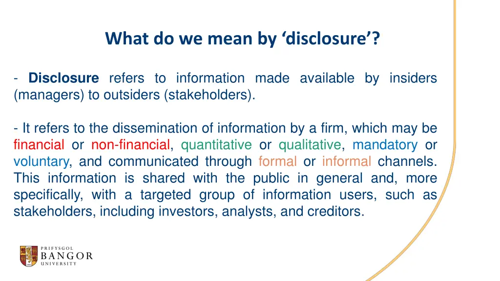what do we mean by disclosure