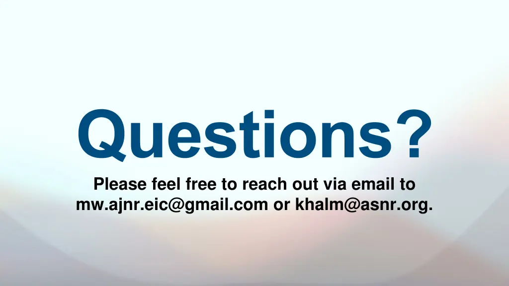 please feel free to reach out via email