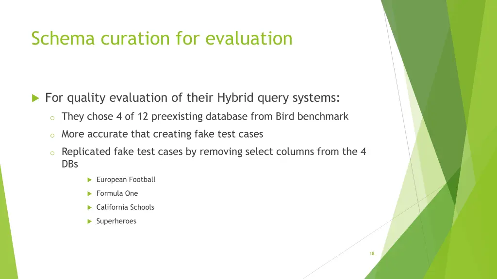 schema curation for evaluation