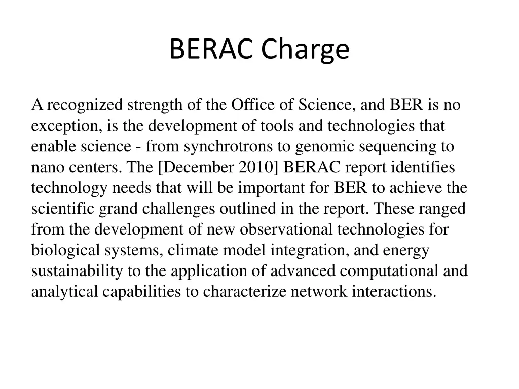 berac charge