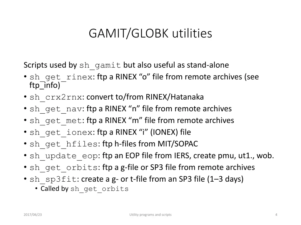 gamit globk utilities 1