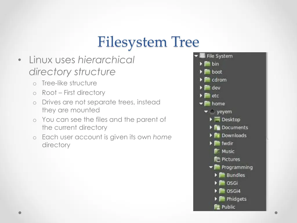 filesystem tree