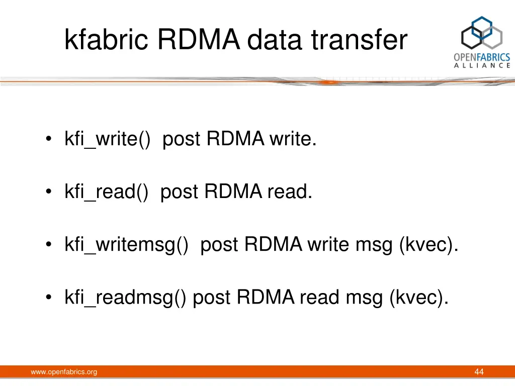 kfabric rdma data transfer