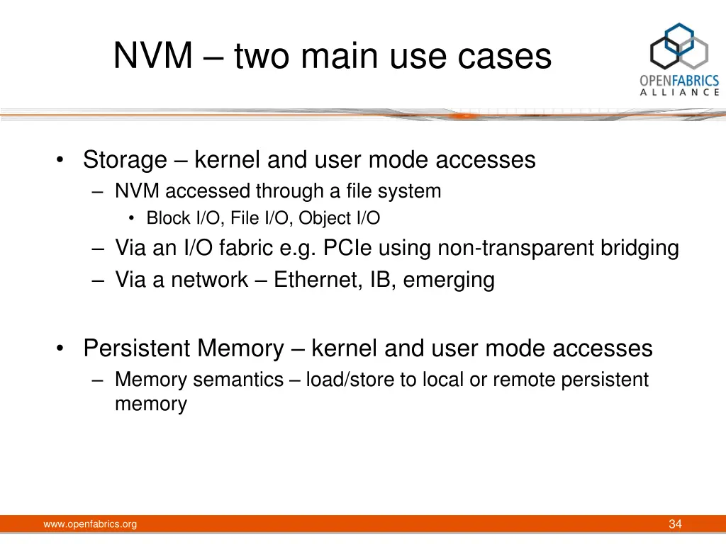 nvm two main use cases