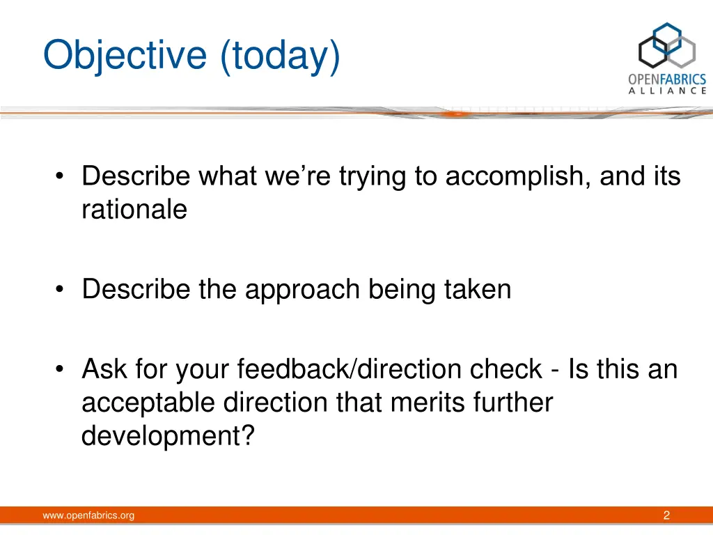objective today