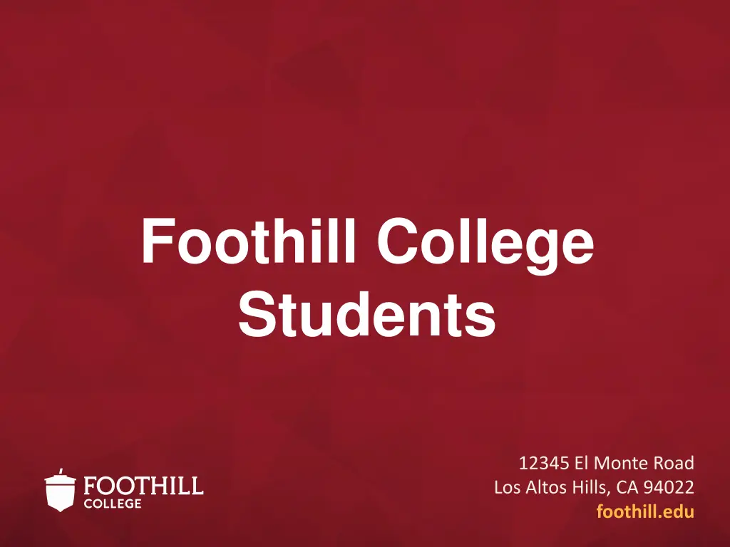 foothill college students