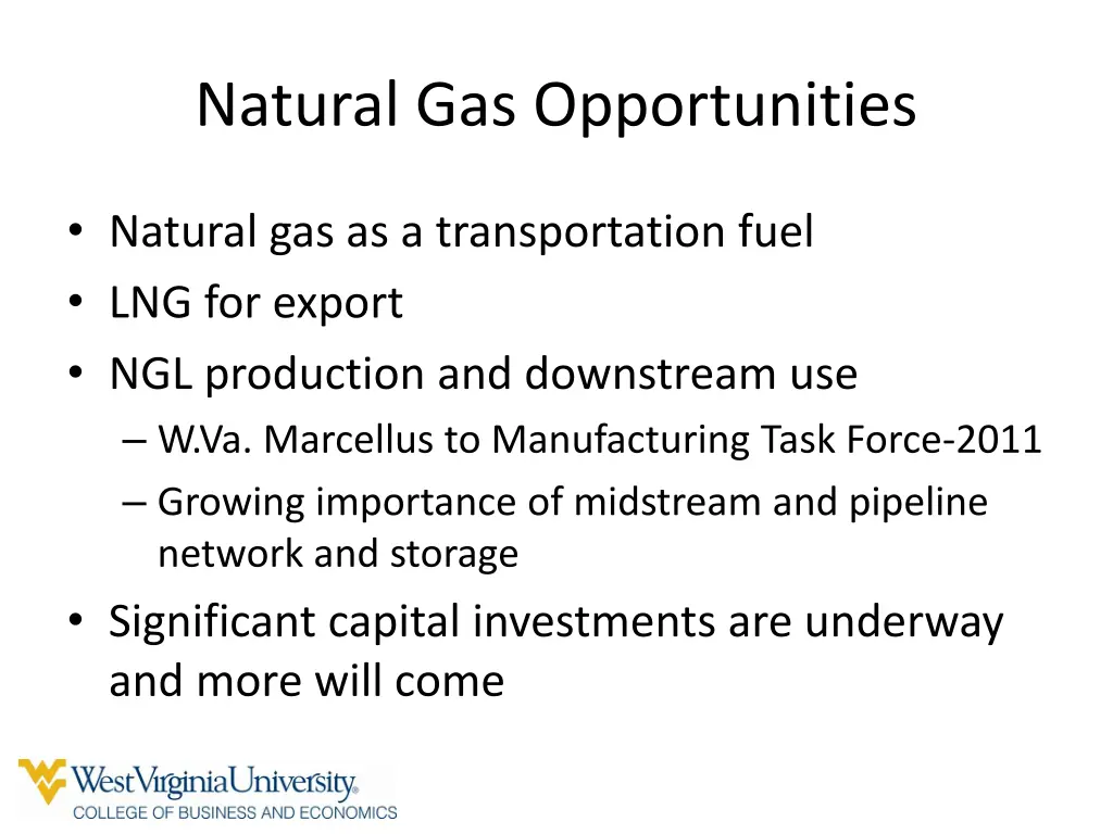 natural gas opportunities