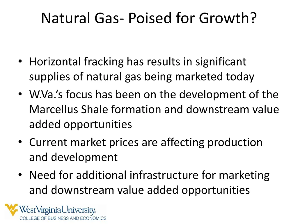 natural gas poised for growth