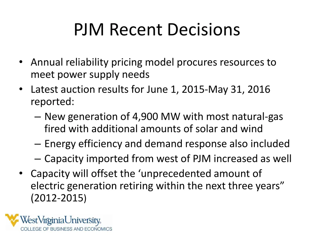 pjm recent decisions