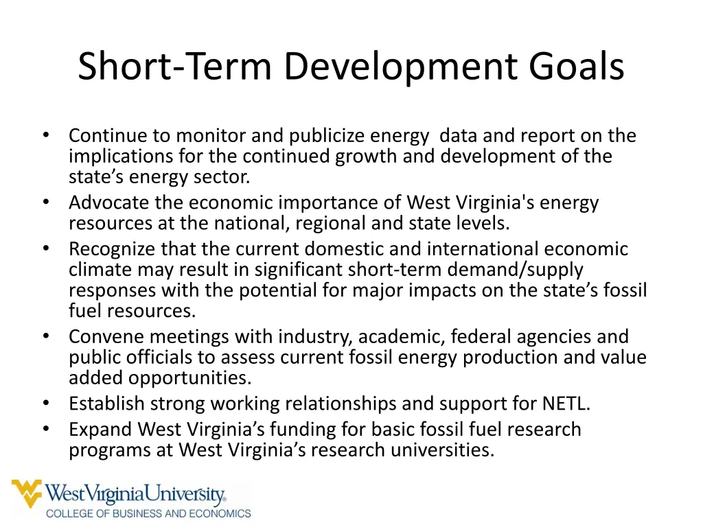 short term development goals