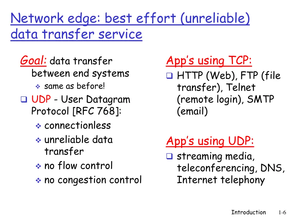 network edge best effort unreliable data transfer