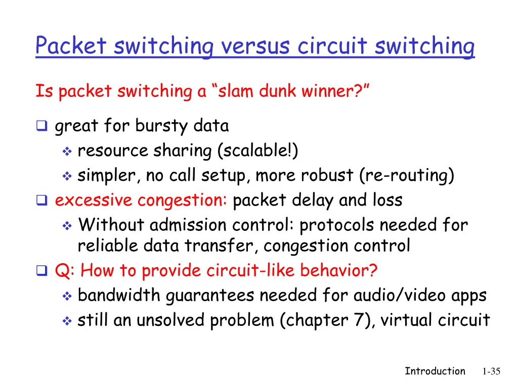 packet switching versus circuit switching 1