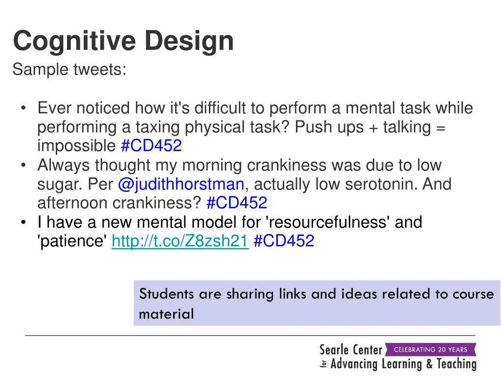 cognitive design sample tweets