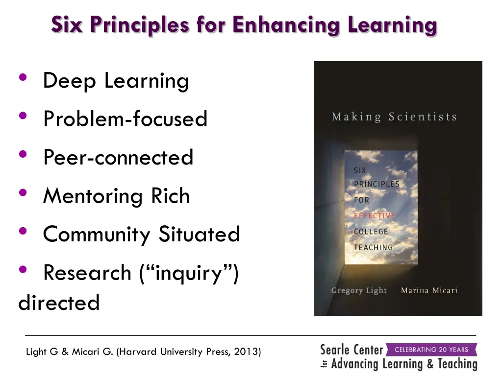 six principles for enhancing learning