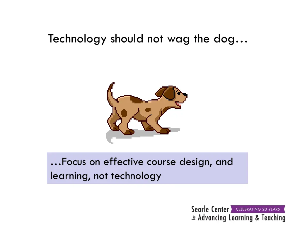 technology should not wag the dog