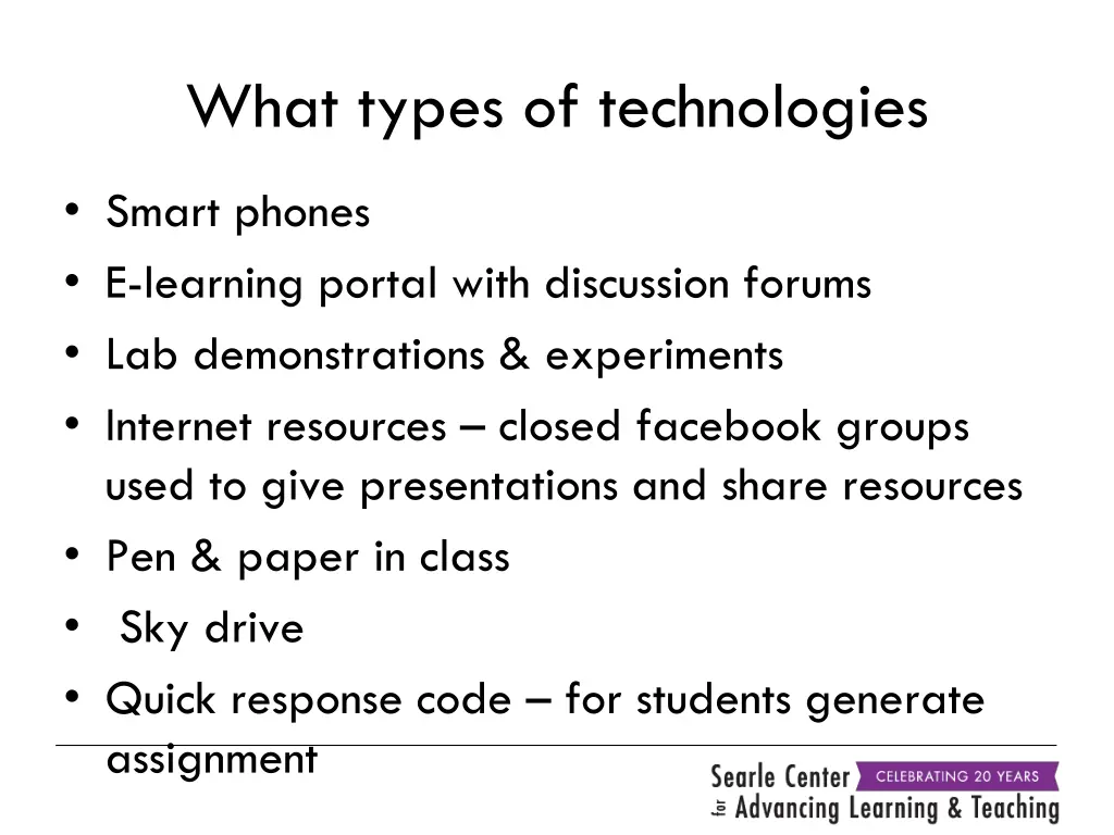 what types of technologies