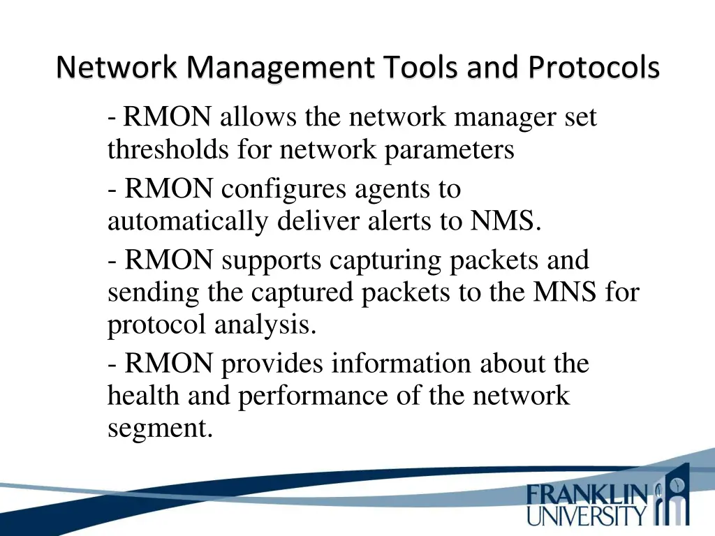network management tools and protocols rmon 1