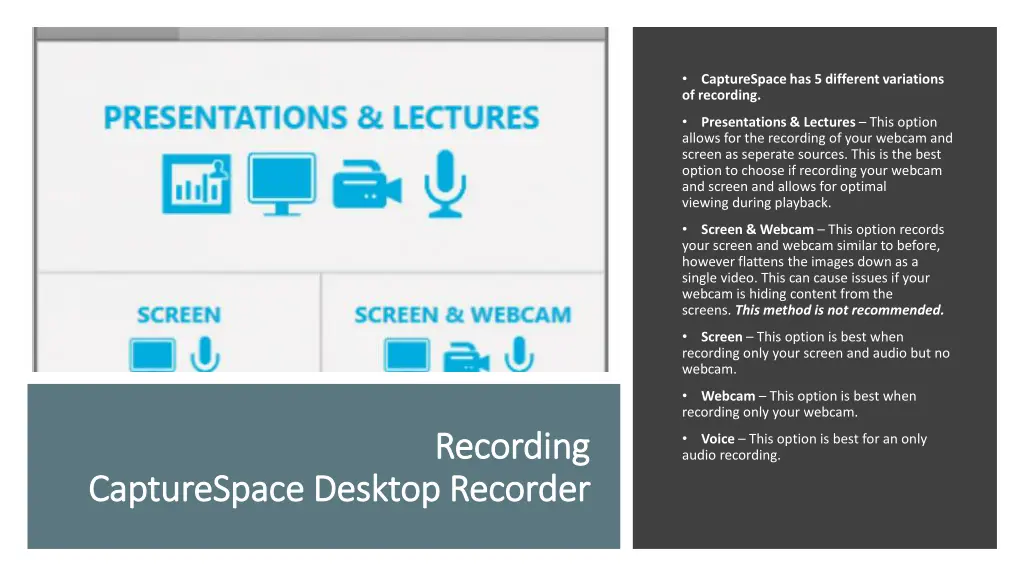 of recording