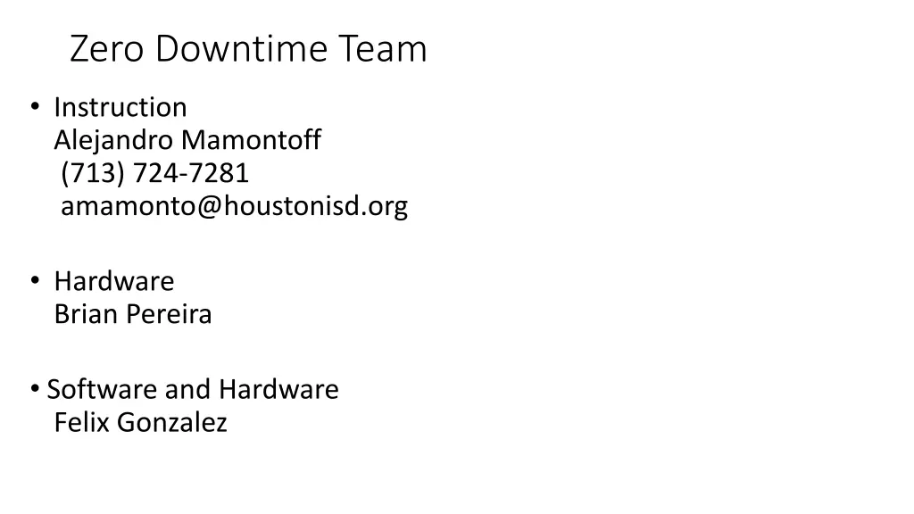 zero downtime team