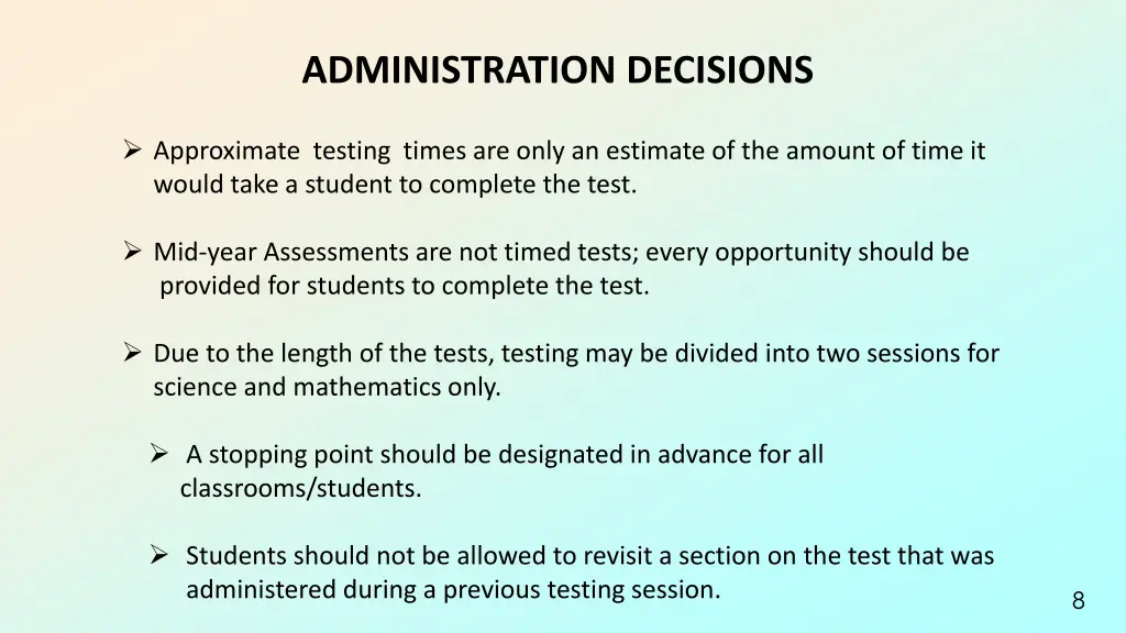 administration decisions