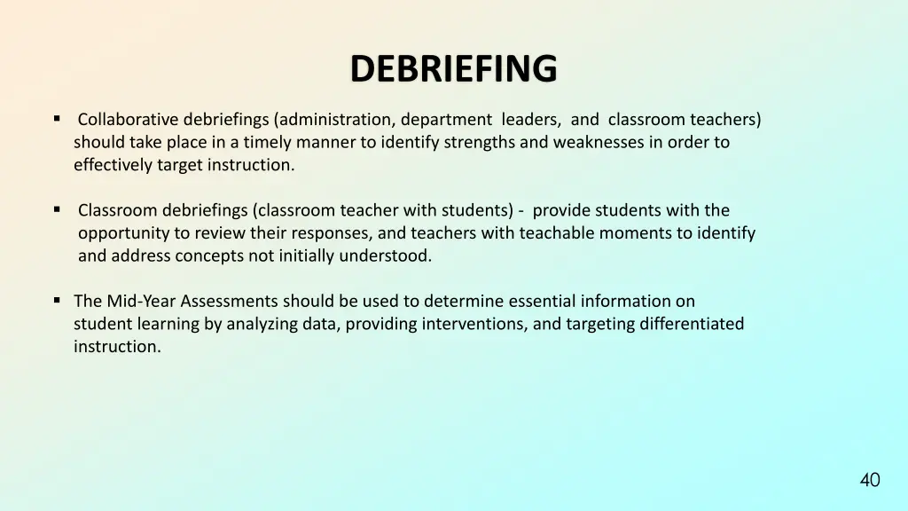 debriefing