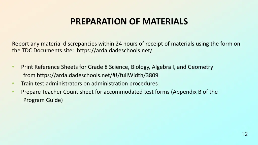 preparation of materials