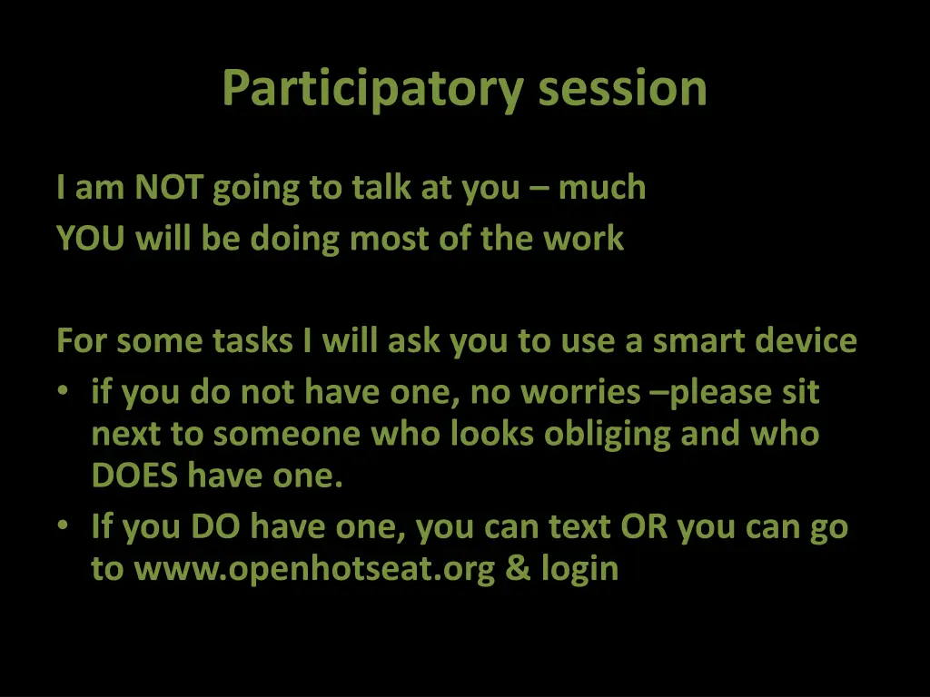 participatory session