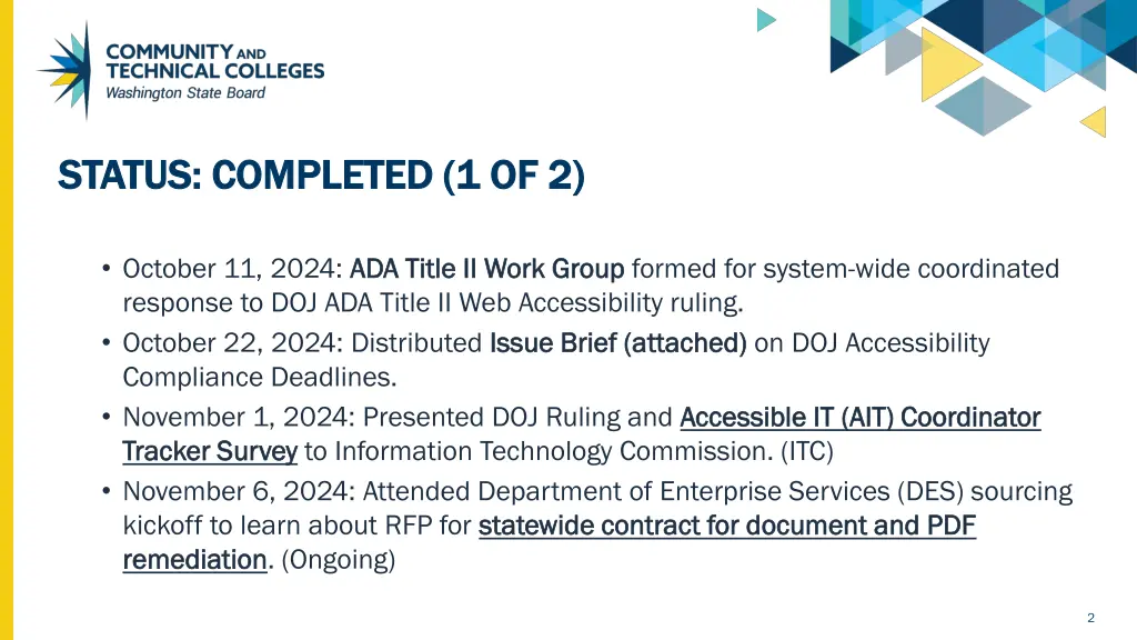 status completed 1 of 2 status completed 1 of 2