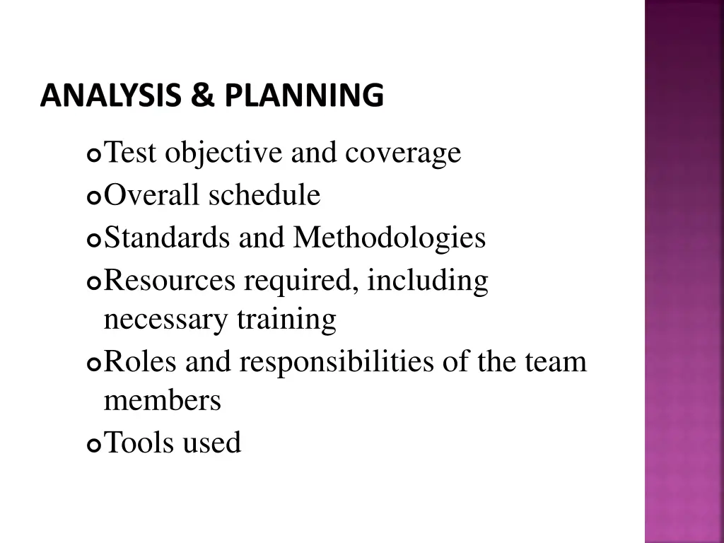 analysis planning