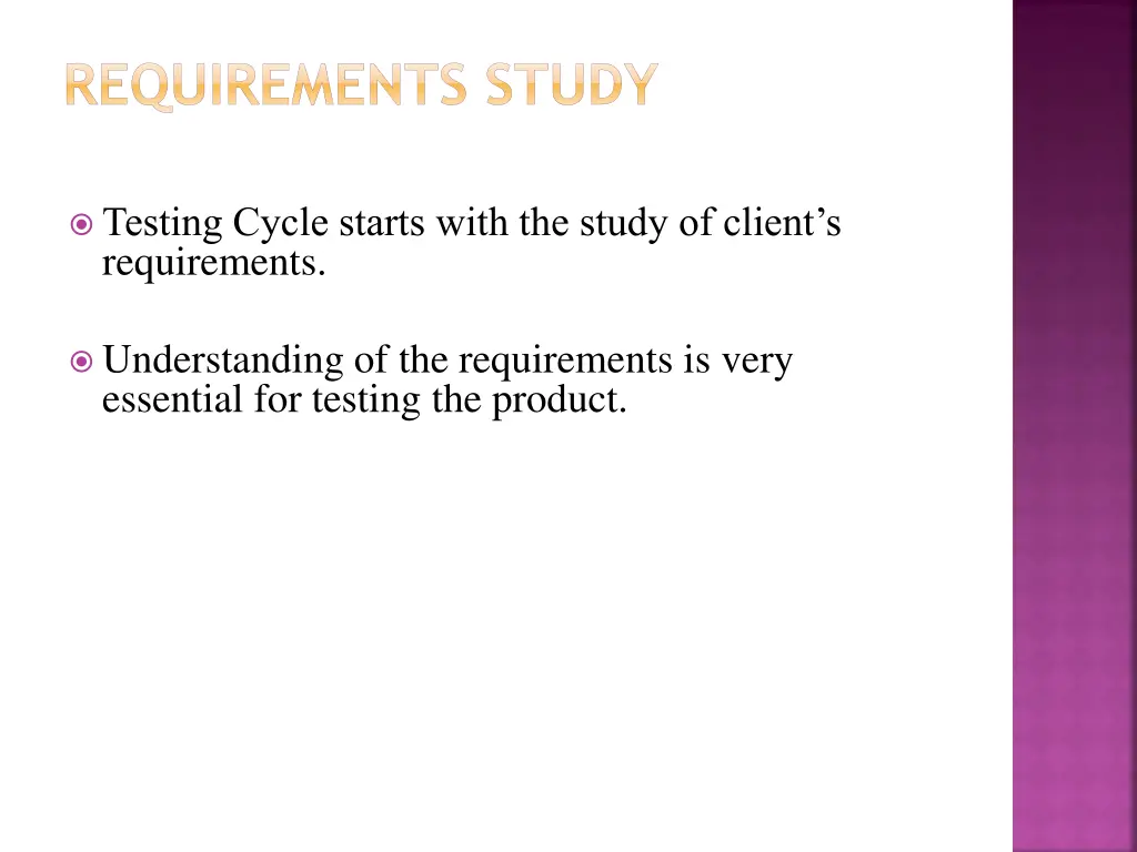 requirements study