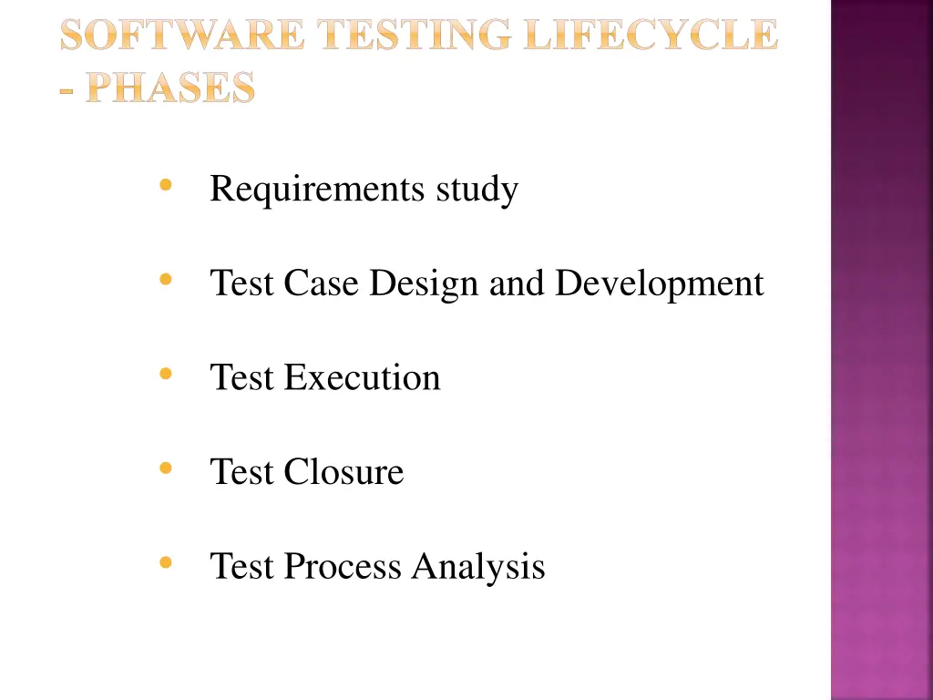 software testing lifecycle phases