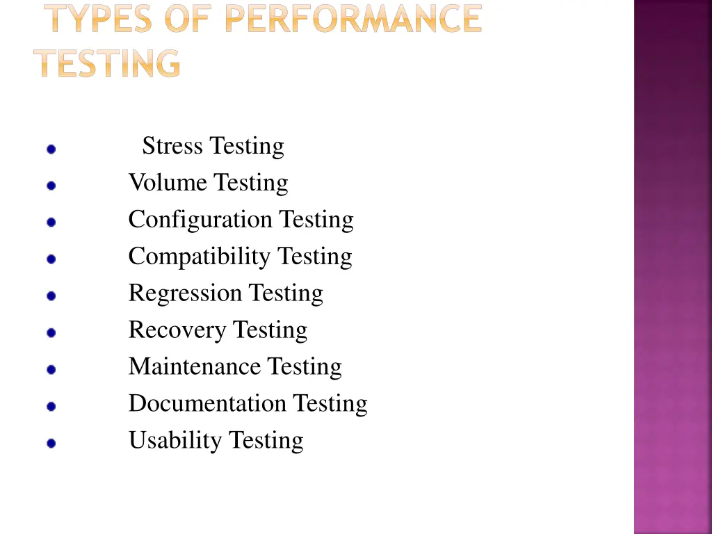 types of performance testing