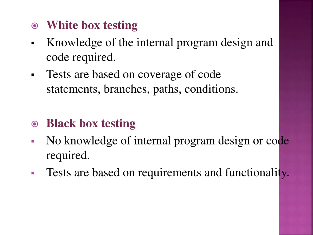 white box testing knowledge of the internal