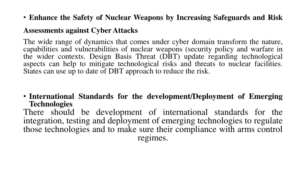 enhance the safety of nuclear weapons