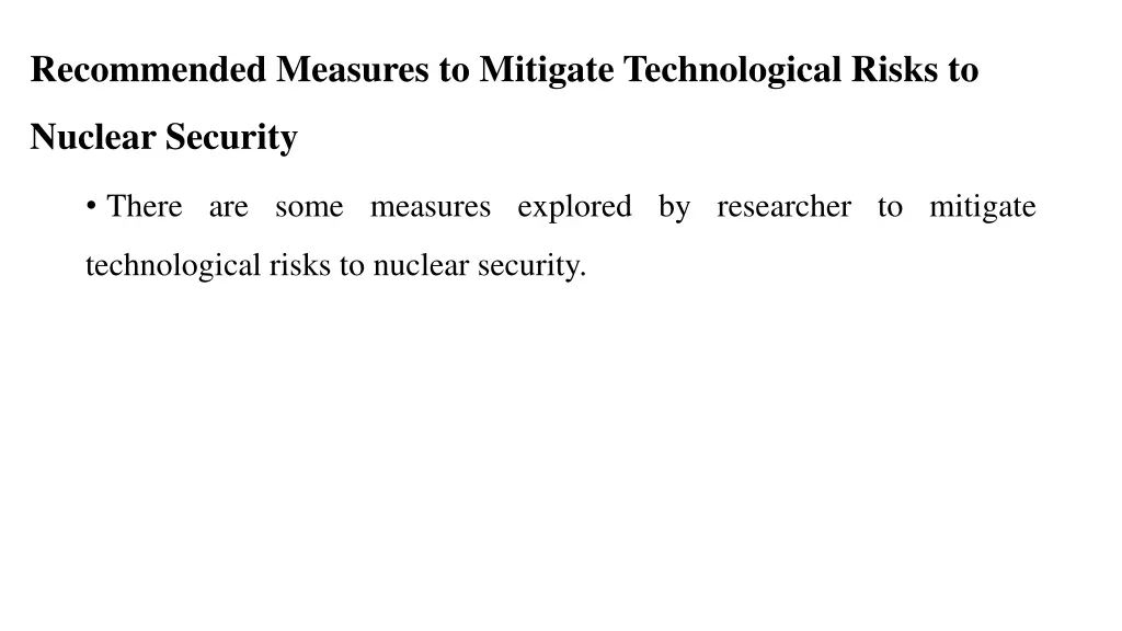 recommended measures to mitigate technological