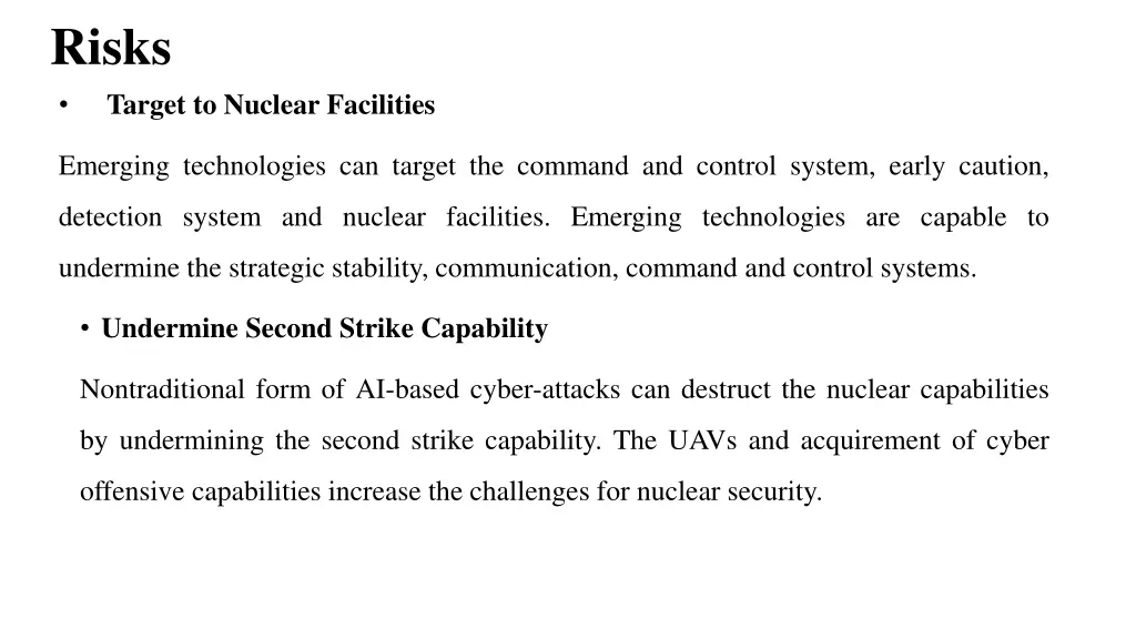 risks target to nuclear facilities