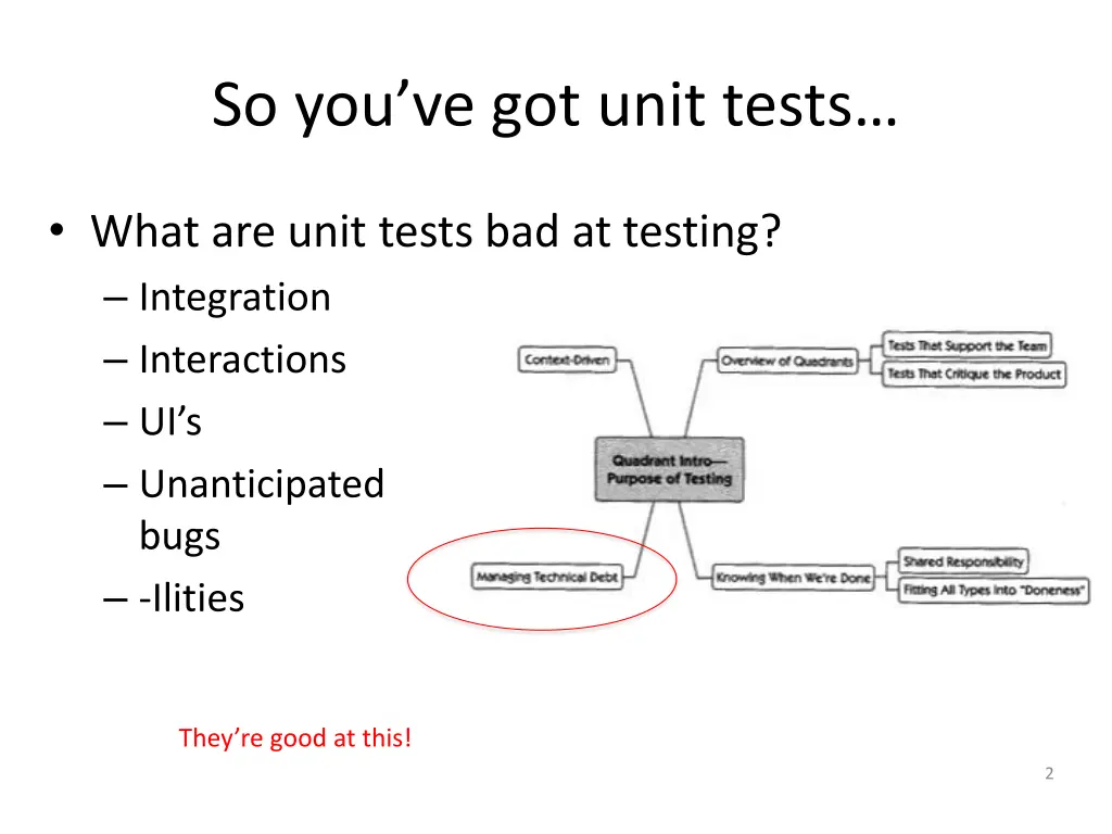 so you ve got unit tests