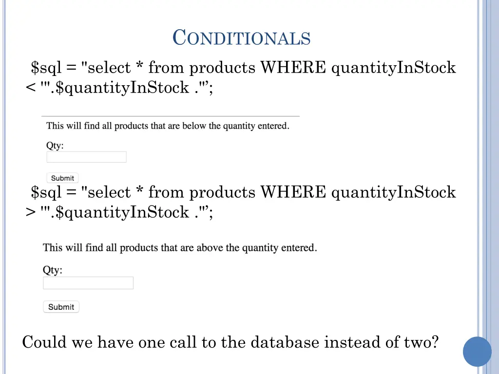 c onditionals