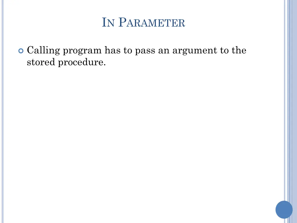 i n p arameter