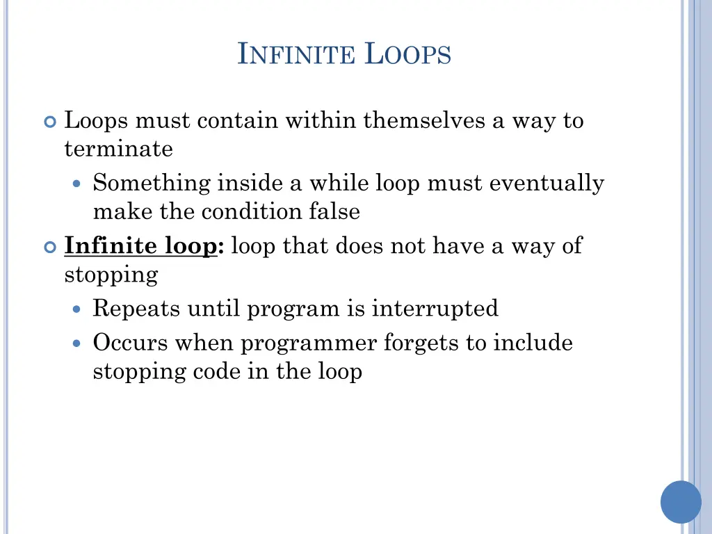 i nfinite l oops