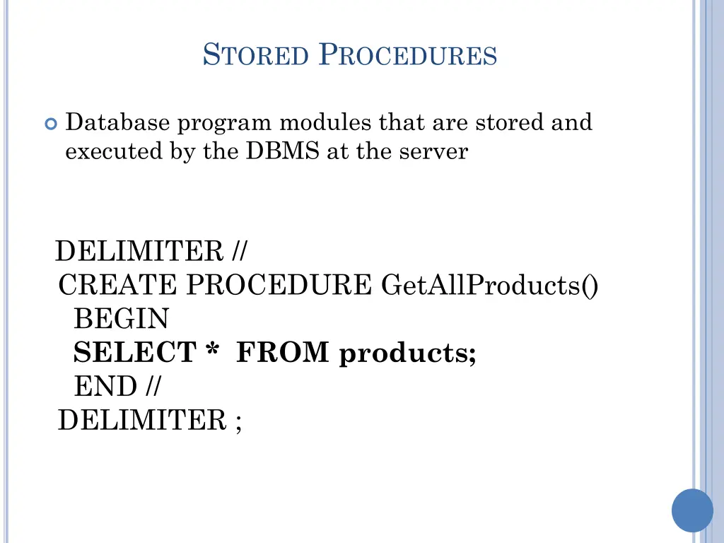 s tored p rocedures
