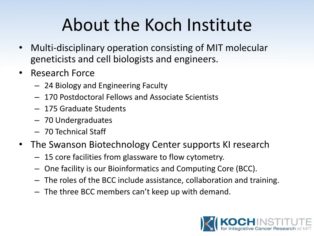 about the koch institute