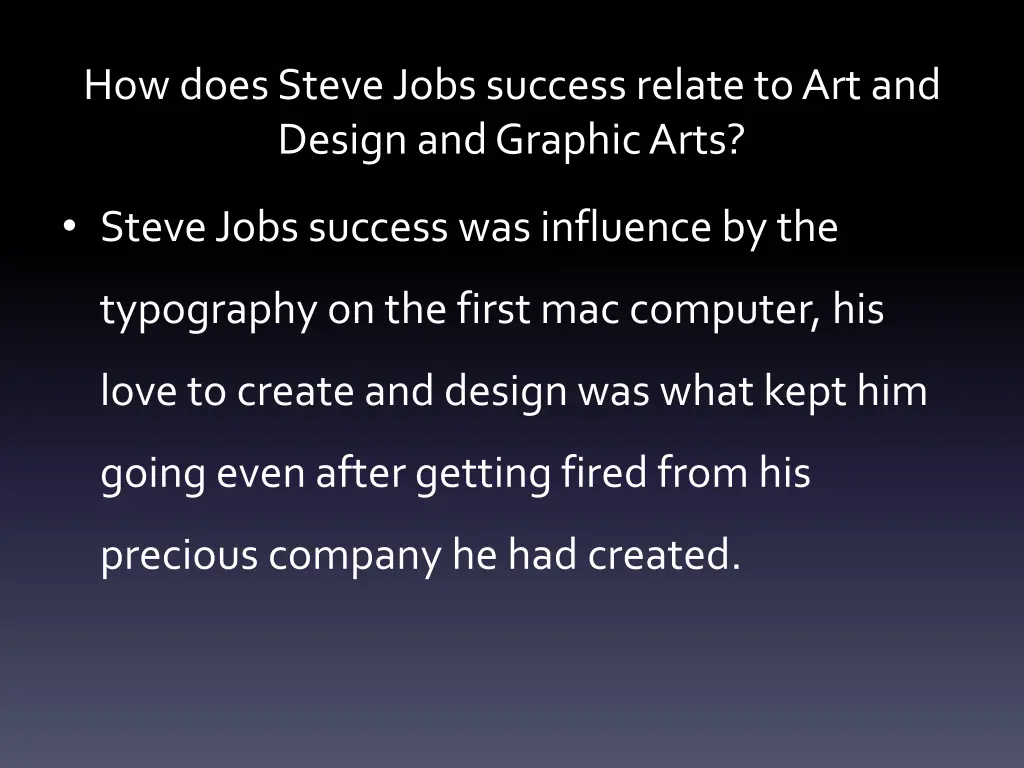 how does steve jobs success relate