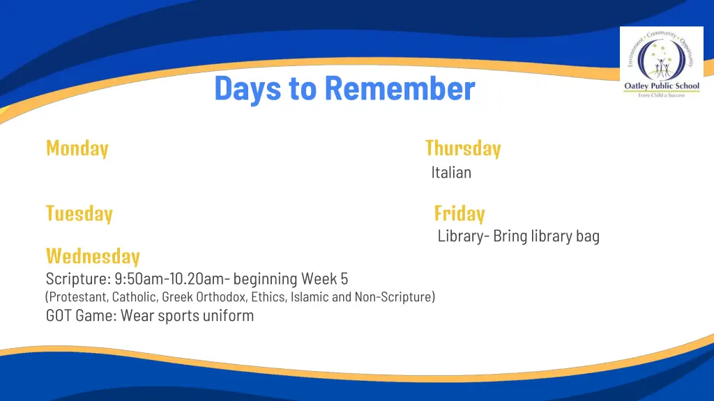 days to remember